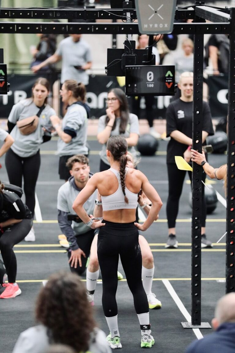 Athletes preparing for a fitness competition